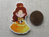 Second view of the Belle Holding a Small Beast Doll Needle Minder, Cover Minder, Magnets