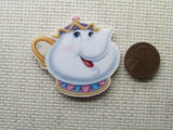 Second view of the Mrs. Potts from Beauty and the Beast Needle Minder, Cover Minder, Magnets