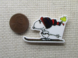 Second view of the Skiing Snoopy Needle Minder