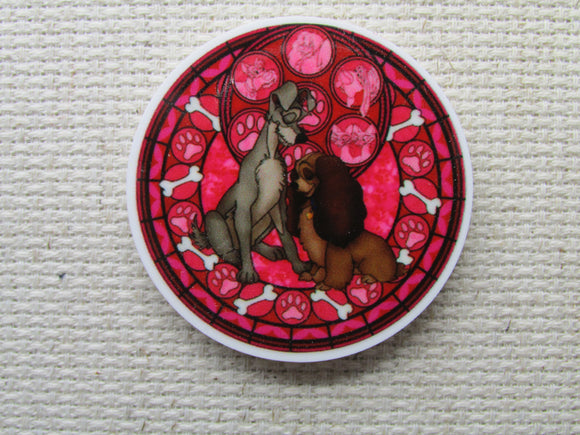 First view of the Lady and the Tramp Needle Minder, Cover Minder, Magnets 