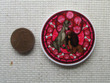 Second view of the Lady and the Tramp Needle Minder, Cover Minder, Magnets