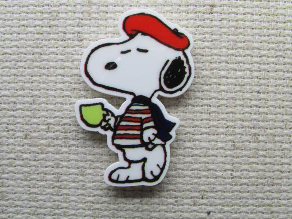 First view of the French Snoopy Needle Minder, Cover Minder, Magnets 