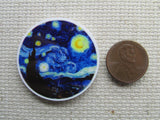 Second view of the Starry Night Painting Needle Minder