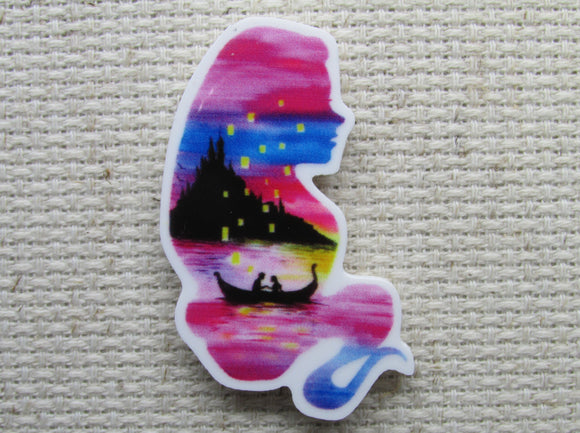 First view of the Tangled Silhouette Rapunzel Scene Needle Minder 