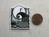 Third view of the Jack and Sally Monochrome Love Never Dies Needle Minder 