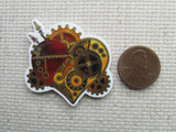 Third photo Steampunk Heart Needle Minder