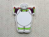 First view of Baymax dressed as Buzz Lightyear needle minder.