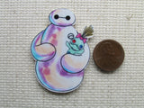 Third view of Baymax Holding a Scrump Doll Needle Minder.