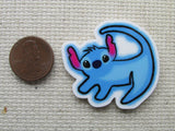 Close up view of Lion King Themed Stitch Needle Minder.