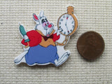 Third view of The White Rabbit from Alice in Wonderland Needle Minder.