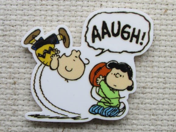 First view of Lucy Pulling the Football Away as Charlie Brown Tries to Kick It Needle Minder.