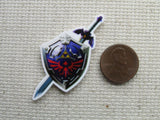 Third view of Gaming Shield and Sword Needle Minder.