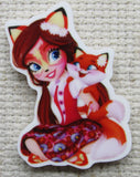 Second view of Pretty Girl Dressed Up Like Her Pet Fox Needle Minder.