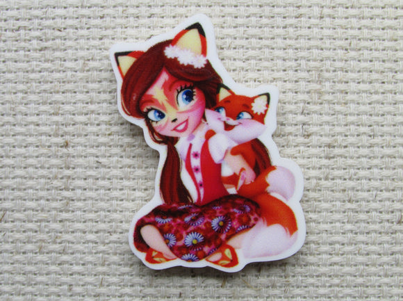 First view of Pretty Girl Dressed Up Like Her Pet Fox Needle Minder.