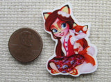 Third view of Pretty Girl Dressed Up Like Her Pet Fox Needle Minder.
