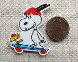 Second view of Snoopy on a Skateboard Needle Minder.