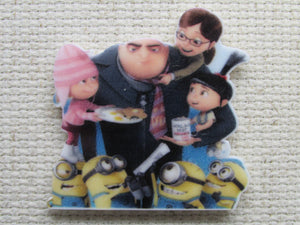 First view of Gru and family needle minder.