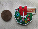 Second view of Tsum Tsum Christmas Wreath Needle Minder. 