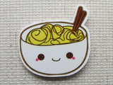 Second view of a bowl of noodles needle minder.