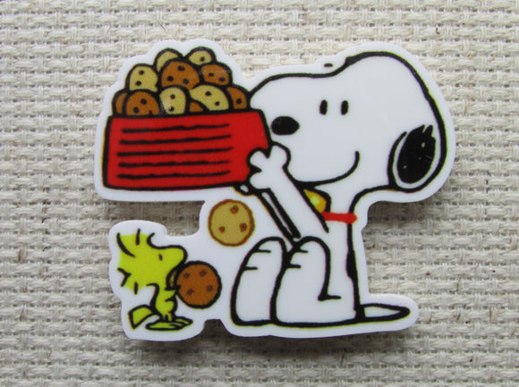 First view of Snoopy Sharing a Snack with Woodstock Needle Minder.