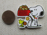 Second view of Snoopy Sharing a Snack with Woodstock Needle Minder.