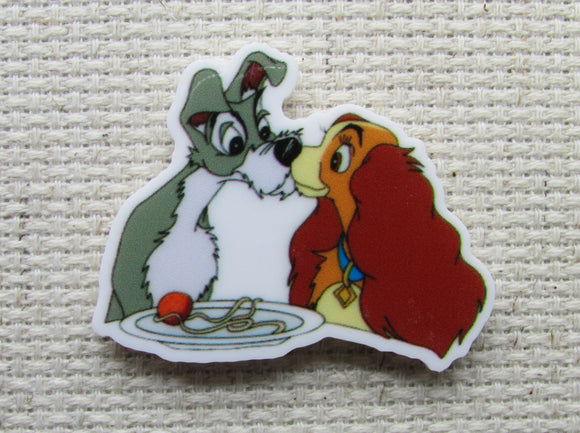 First view of Lady and the Tramp Sharing a Plate of Spaghetti Needle Minder.