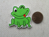 Second view of Silly Winking Frog Needle Minder.