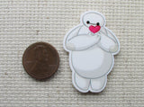 Second view of Baymax with a Little Heart Needle Minder.