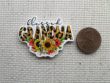 Second view of blessed grandma sunflower needle minder.
