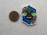Second view of Floral Bee Needle Minder.