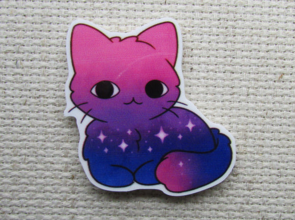 First view of bisexual rainbow cat needle minder.