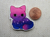 Second view of bisexual rainbow cat needle minder.