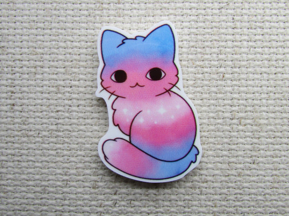 First view of transsexual rainbow cat needle minder. 
