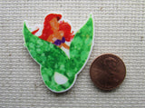 Second view of watercolor Ariel needle minder. 