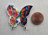 Second view of Floral Butterfly Needle Minder.