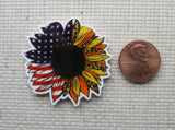 Second view of Patriotic Sunflower Needle Minder.