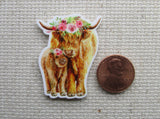 Secpnd view of Highland Cow Mother and Calf Needle Minder.