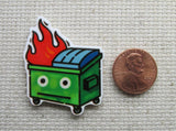 Second view of Dumpster Fire Needle Minder.