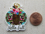 Seond view of Colorful Hello Fall Pumpkin Needle Minder.