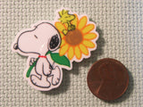 Second view of the Snoopy Carrying Woodstock in a Sunflower Needle Minder