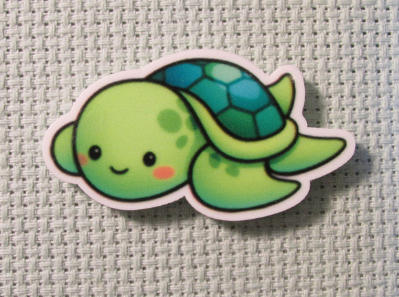 First view of the Cute Green Turtle Needle Minder