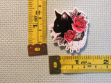 Third view of the Black Cat with Red Roses Needle Minder