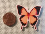 Second view of the Beautiful Peach Butterfly Needle Minder
