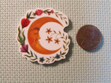 Second view of the Floral Moon Needle Minder