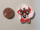 Second view of the Glasses Wearing Dachshund Needle Minder