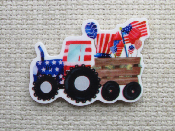 First view of Patriotic Tractor and Trailer Needle Minder.