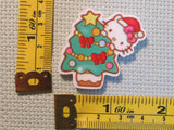 Third view of the Cute White Kitty with a Christmas Tree Needle Minder