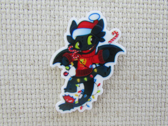 First view of Christmastime Toothless Dragon Needle Minder.
