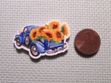 Second view of the Blue Truck Full of Sunflowers Needle Minder