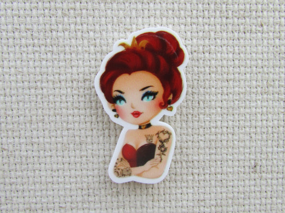 First view of  Tattooed Queen of Hearts Needle Minder.